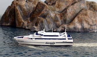 Isola di Capraia is a fast ferry of Tirrenia lines, home port Porto Ferraio and serving Napoli &amp; Termoli.Mare Nostrum is a new maker from Austria. The models are sharply cast in resin &amp; nicely painted.Length 5.7cm