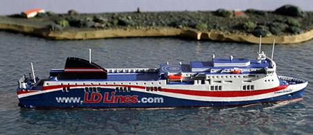 &nbsp;Rhenania RJ260LD is a 1/1250th scale model of the Norman Voyager before being chartered to Brittany Ferries as MV Etretat.