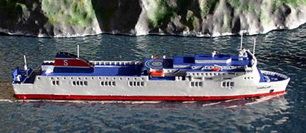  Stenaline opereates Stena Flavia a Passenger Ro/Ro Cargo Ship in the Baltic Sea and is brought to you by Rhenania a  RJ260ST 1/1250th scale diecast model