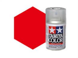 Tamiya TS86 Pure Red Synthetic Lacquer Spray Paint 100ml TS-86These cans of spray paint are extremely useful for painting large surfaces, the paint is a synthetic lacquer that cures in a short period of time. Each can contains 100ml of paint, which is enough to fully cover 2 or 3, 1/24 scale sized car bodies.