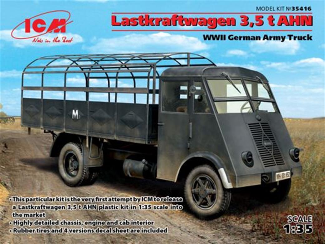 ICM 1/35 35416 Lastkraftwagen 3.5t AHN German WW2 Army Truck Plastic Kit