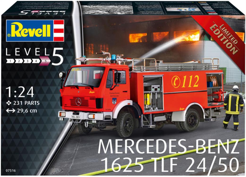 Revell 1/24 07516 Mercedes Benz 1625 TLF 24/50 Limited Edition Fire Engine Kit