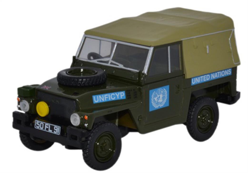 Oxford Diecast 43LRL001 Land Rover 1/2 Ton Lightweight United Nations 1/43