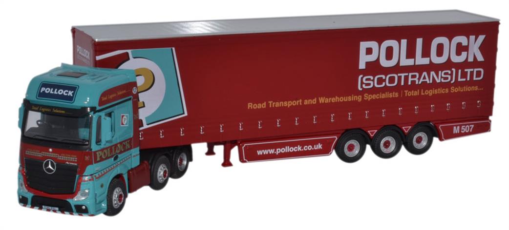 Oxford Diecast 1/76 76MB002 Mercedes MP4 GSC Actros Curtainside Pollock Lorry