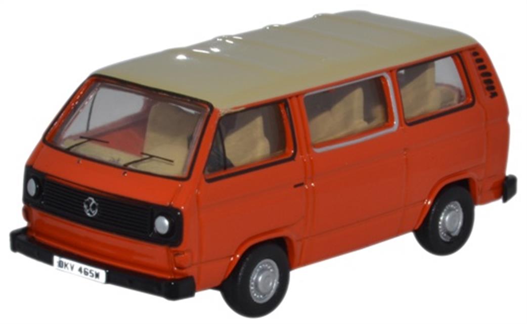 Oxford Diecast 1/76 76T25008 VW T25 Bus Ivory/Brilliant Orange