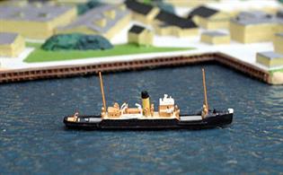 Hythe is a 1/1250 scale waterline metal model of a traditional ferry. Although built for cross-Chanel freight traffic, she was for many years employed on Southampton Water in more mundane work.
