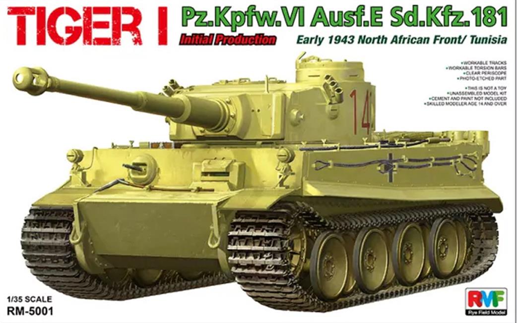Rye Field Model 1/35 RM-5001 German Tiger 1 Tank Kit