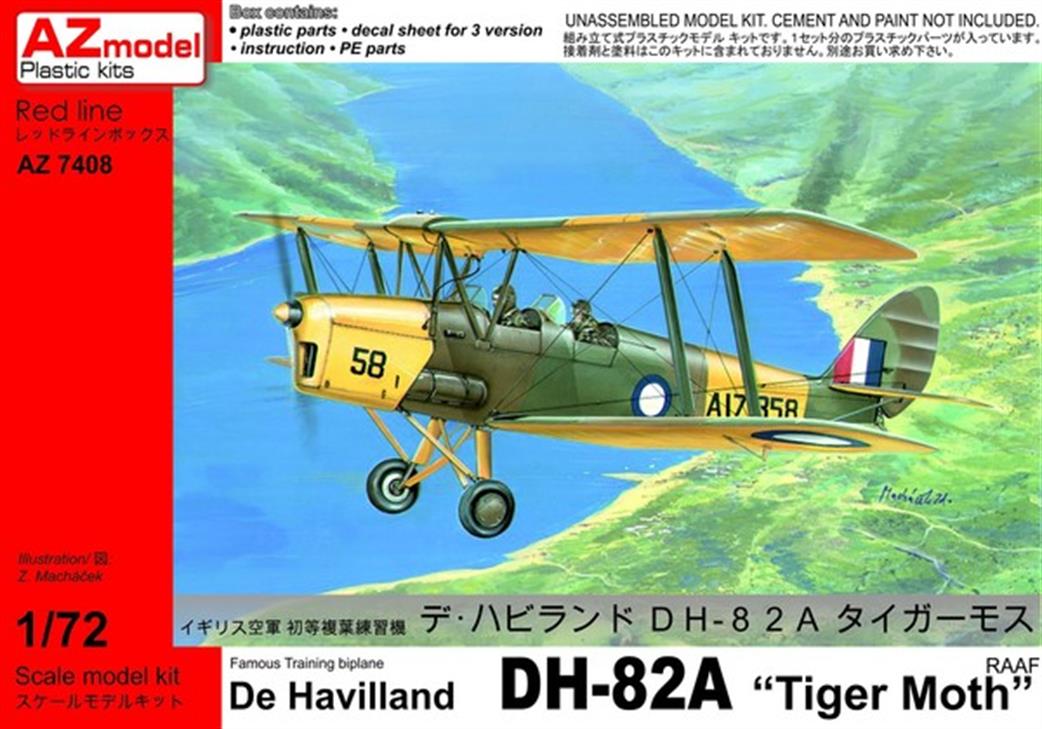 AZ Model 1/72 7408 De Havilland DH-82A Tiger Moth