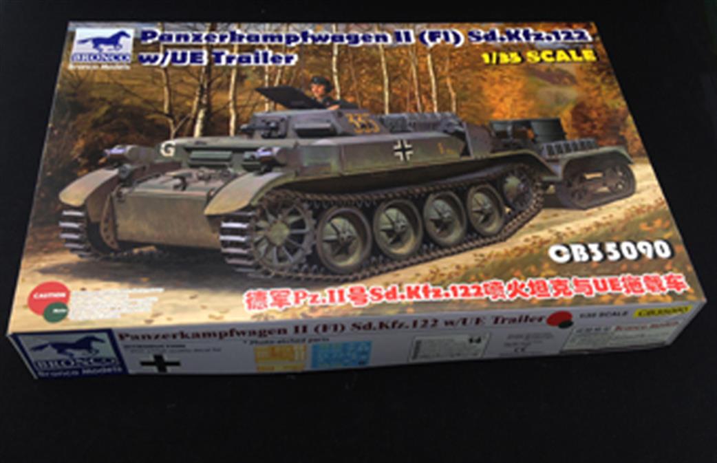 Bronco Models 35090 Panzerkampfwagen II FI Sd.Kfz122 with UE Trailer 1/35