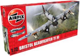 Airfix A05043 1/72nd Bristol Beaufighter TF.10 MK.X  World War 2 Fighter Bomber KitNumber of Parts 120 Length 175mm Wingspan 246mm