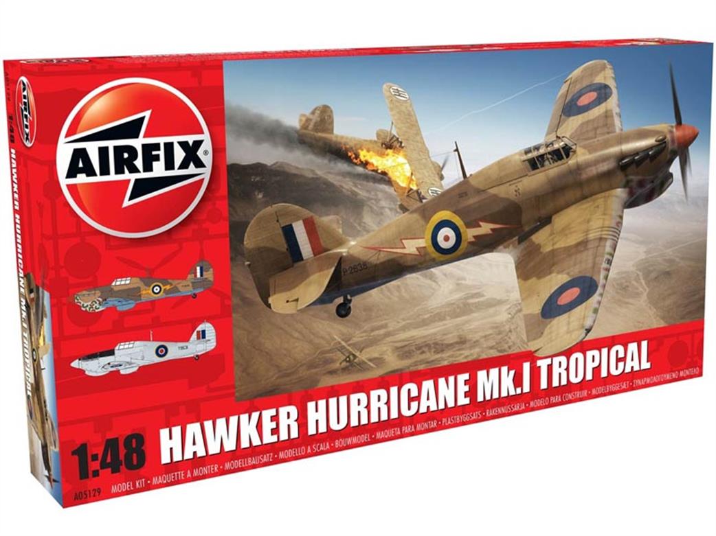 Airfix A05129 Hawker Hurricane Mk1 Tropical RAF Fighter Aircraft Kit 1/48