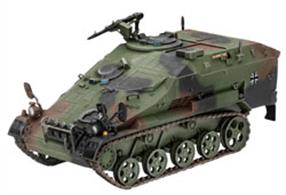 Model kit of the advanced Wiesel 2 leFlaSys BF/UF. The battery command vehicle with the air defence support cell is responsible for the orchestration of all platoons of the company. In 2001, 7 BF/UF units were procured by the Bundeswehr. Detailed surface structures Flexible soft plastic chain Authentic representation of the following versions: LLFlaBttr 100, Borken/LeFlaBttr 100, Seedorf 2005/2007 LeFlaBttr 300, Hardheim 2011