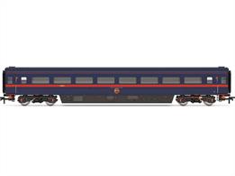 This Mk3 Trailer Standard coach model sports a GNER blue livery and incorporates a ‘Route of the Flying Scotsman’ emblem. The accessory bag contains two magnetic buckeye coupling assemblies and two joined buckeye couplings.