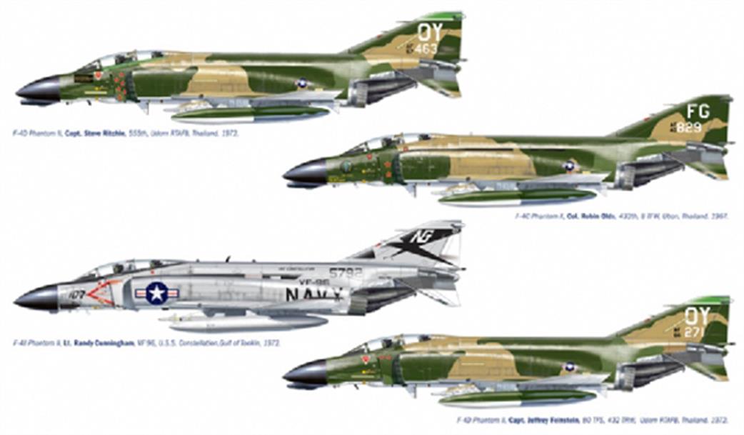Italeri 1/72 1373 F-4 C/D/J Phantom Aces Jet Aircraft Kit
