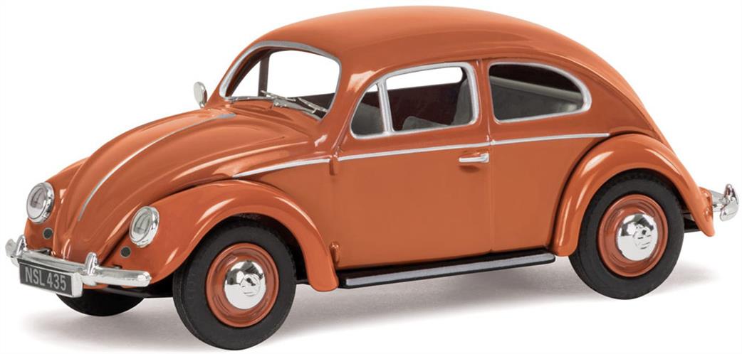 Corgi 1/43 VA01207 VW Beetle Coral Oval Rear Window Saloon