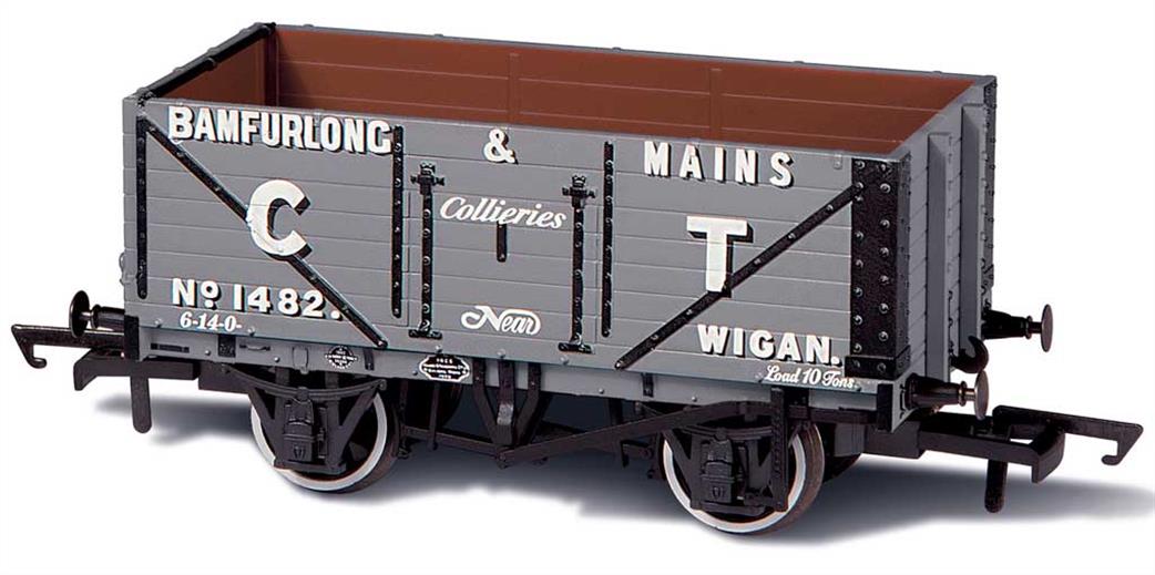 Oxford Rail OO OR76MW7012 Bamfurlong & Mains Collieries, Wigan 7 Plank Open Coal Wagon 1482