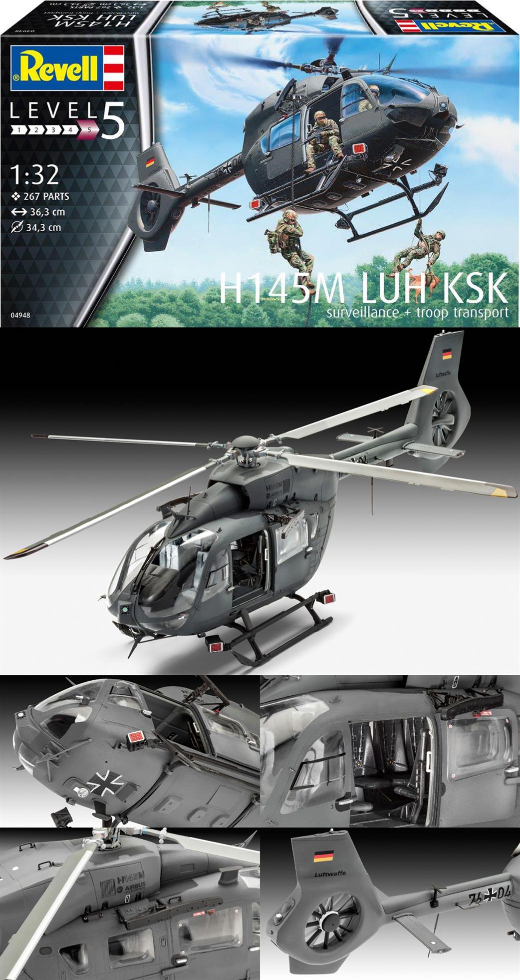 Revell 1/32 04948 H145M LUH KSK Surveillance & Troop Transport Helicopter Kit