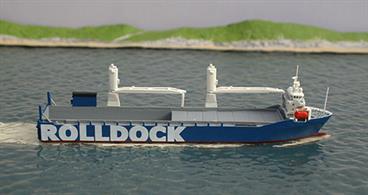  Rolldock Sun is a S-Class Semi Submersible RORO Heavy Load Carrier Ship operated by the Roll Group and is modelled by Rhenania Junior, RJ263, in 1/1250 scale 