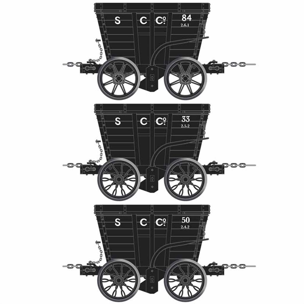Accurascale OO ACC2806-G Chaldron Wagon Triple Pack Stella Coal Company