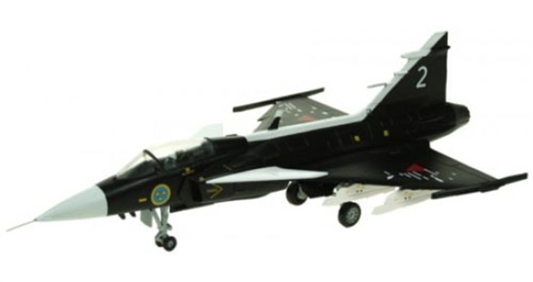 Aviation 1/72 AV7243004 Saab Gripen JAS-39 Jet Fighter Model Swedish AF Museum Black