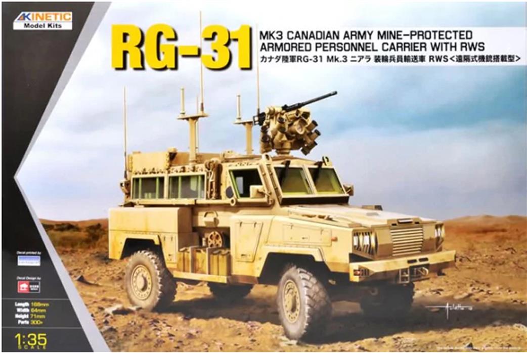 Kinetic Models 1/35 K61010 RG-31 Mk3 Canadian Army Mine Protected Armour Car Kit