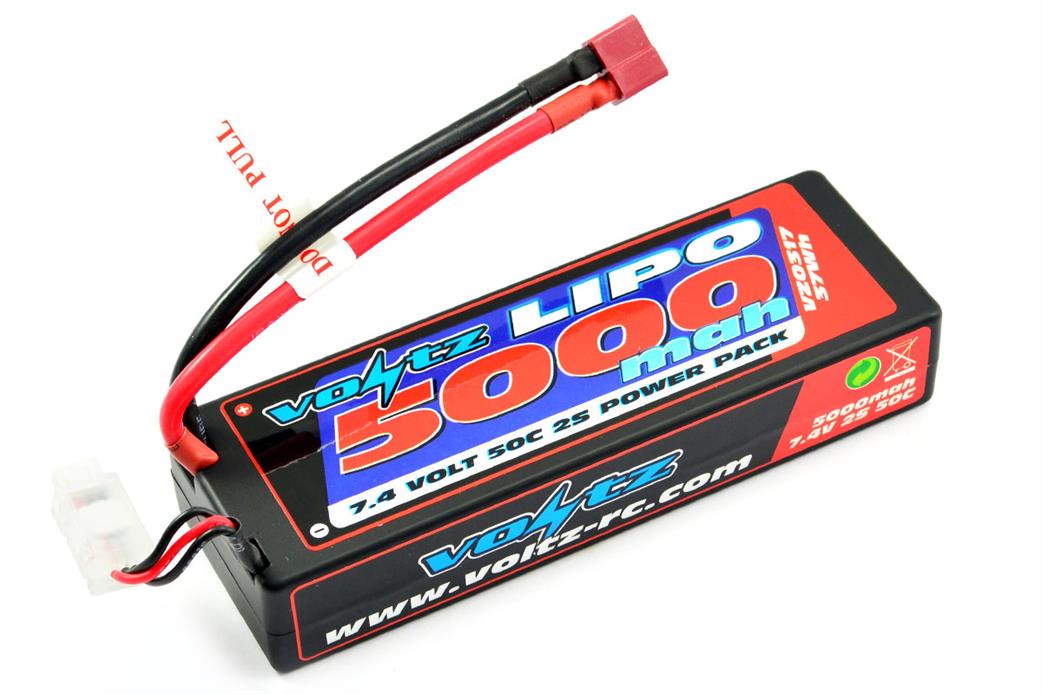 Voltz  VZ0317 5000mah 2S 7.4V 50C Hard Case Lipo Stick Battery Pack