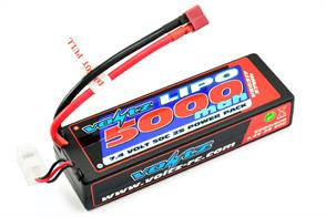 VOLTZ 5000mah 2S 7.4V 50C HARD CASE STICK BATTERY PACK New from Voltz is this hard case car pack that is sure to be popular for everyday RTR fans and club racers.Capacity: 5000mahVoltage: 7.4vMax Cont. Discharge: 50cMax Burst Discharge: 100cWeight: 300gDimentions (mm): 138x46x25