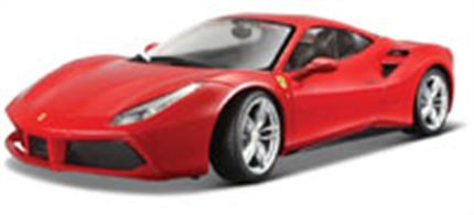 Burago B18-16008 is a Diecast model of a 1:18 scale Ferrari 488 GTB. This highly detailed model meticulously recreates the body of the original car, capturing each sleek curve, line and angle along its length. The attention to detail spreads across the chassis and into the interior, with every piece and part accounted for. An electrostatic paint coating is used to give it a striking finish that will really make it stand out from wherever it is placed.