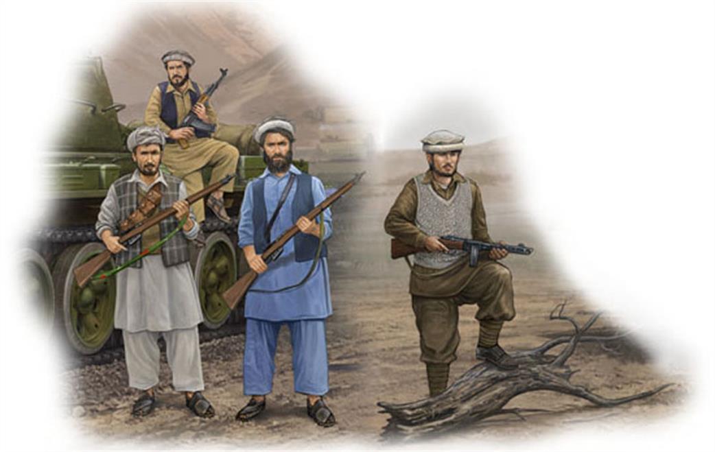 Trumpeter 1/35 00436 Afghan Rebels 4 Piece Figure Set Kit
