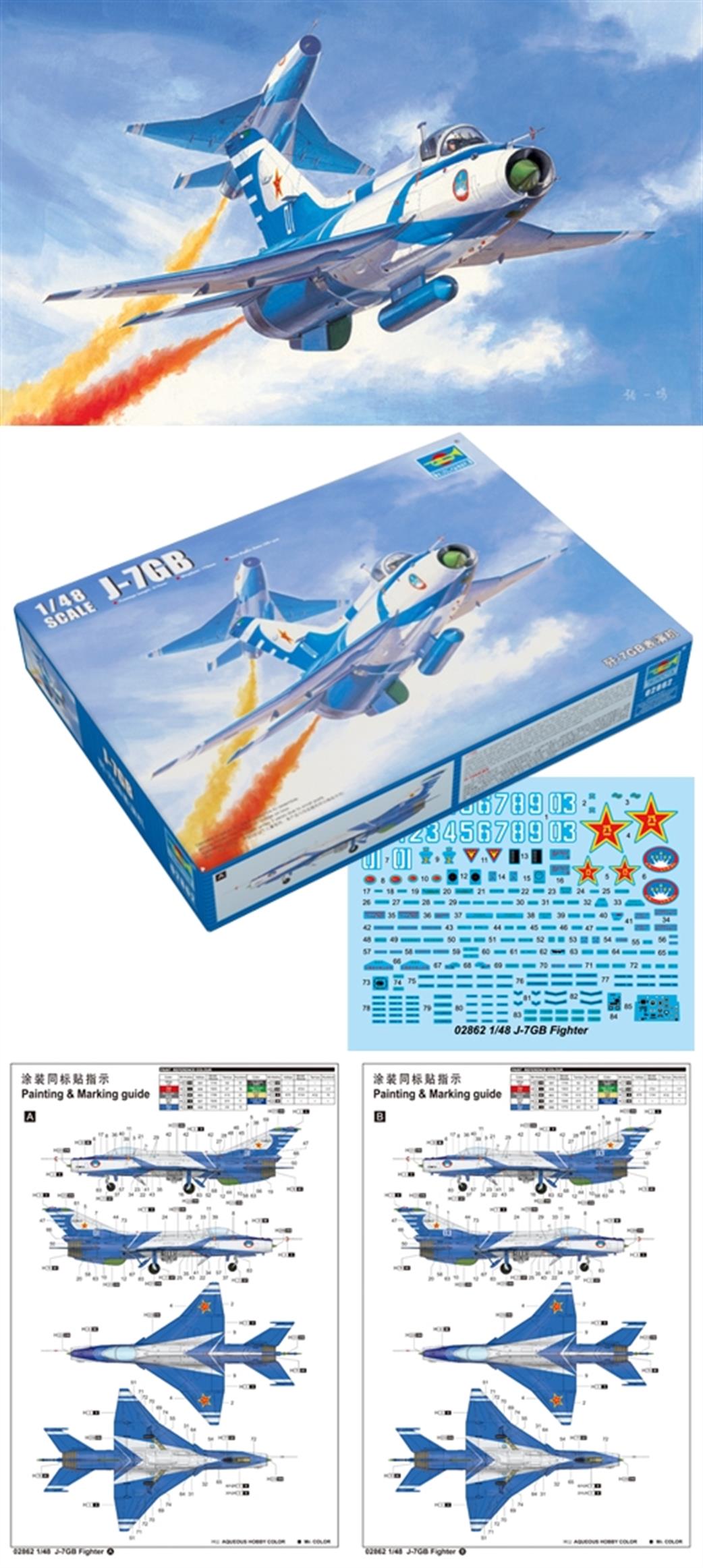 Trumpeter 1/48 02862 Chinese J-7BG Fighter Kit