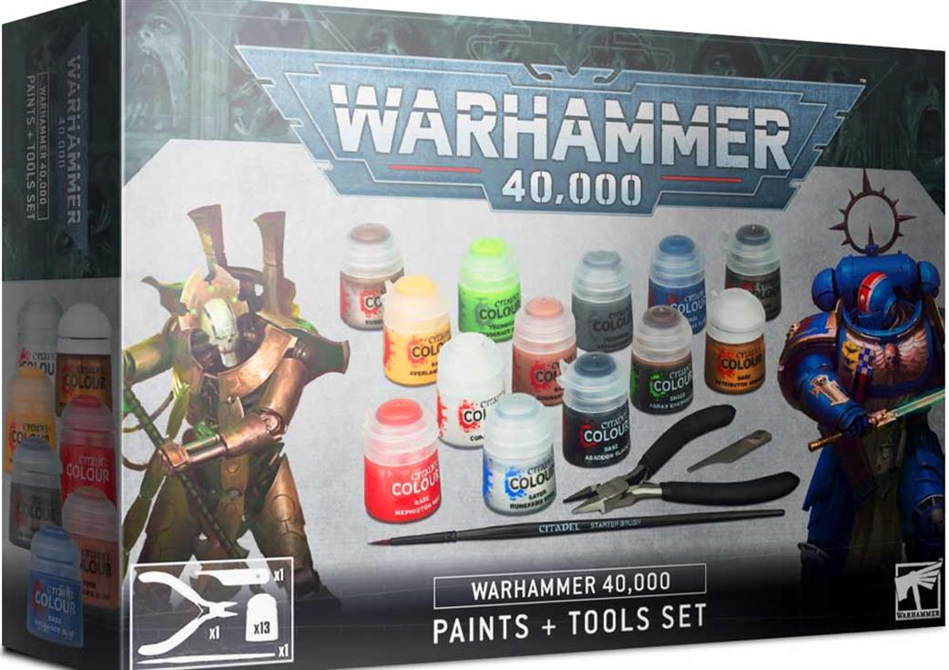 Games Workshop  60-12 Warhammer 40k Paints & Tools Set