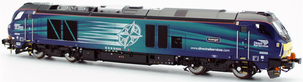 Dapol 4D-022-010S DRS 68008 Avenger Class 68 Bo-Bo Diesel Locomotive DRS Compass Livery Late Modified DCC & Sound OO