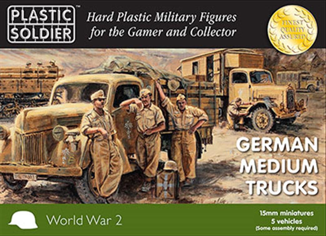 Plastic Soldier 15mm WW2V15026 German Medium Trucks 5 Models in the Box