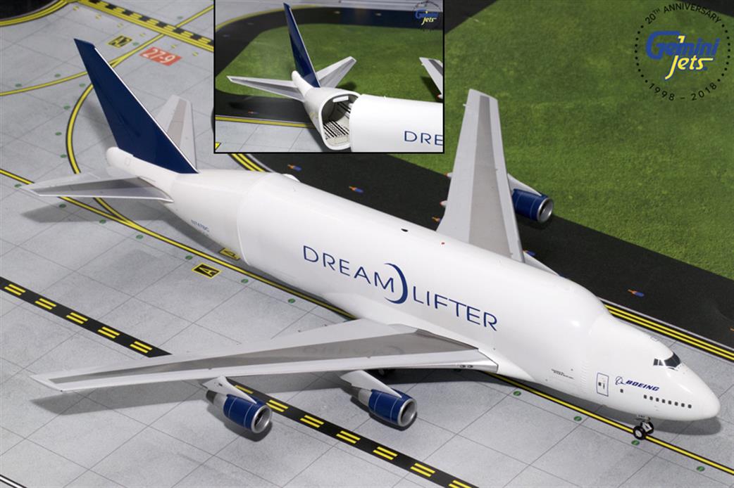 Gemini Jets 1/200 G2BOE723 Boeing B747LCF Dreamlifter Tail Opening N747BC Aircraft Model