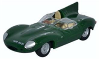 Oxford Diecast 1/76 Jaguar D Type Green 76DTYP004