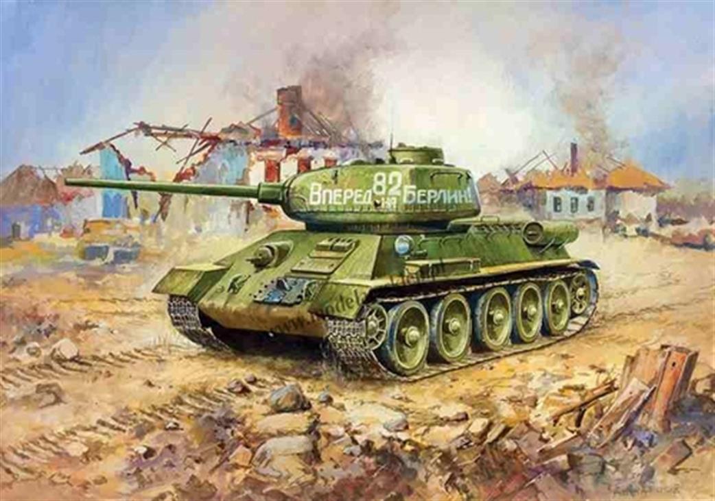 Zvezda 1/100 6160 Soviet Medium tank T-34/85 Art of Tactic Tank Kit