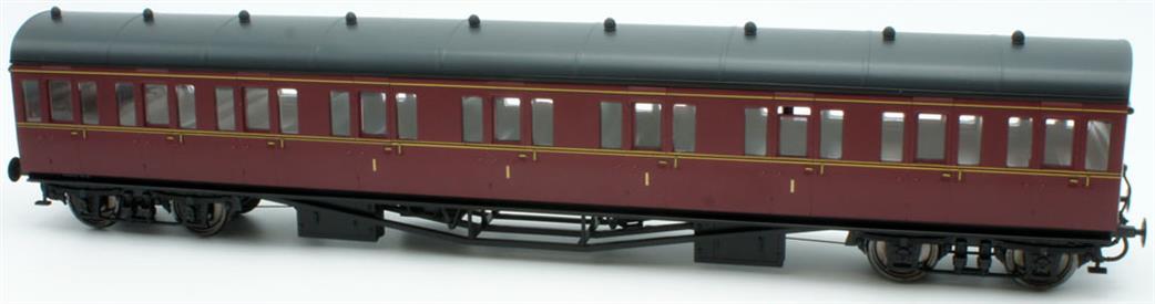 Dapol Lionheart Trains O Gauge LHT-632 BR(W) ex-GWR Suburban Composite Coach Maroon UnNumbered