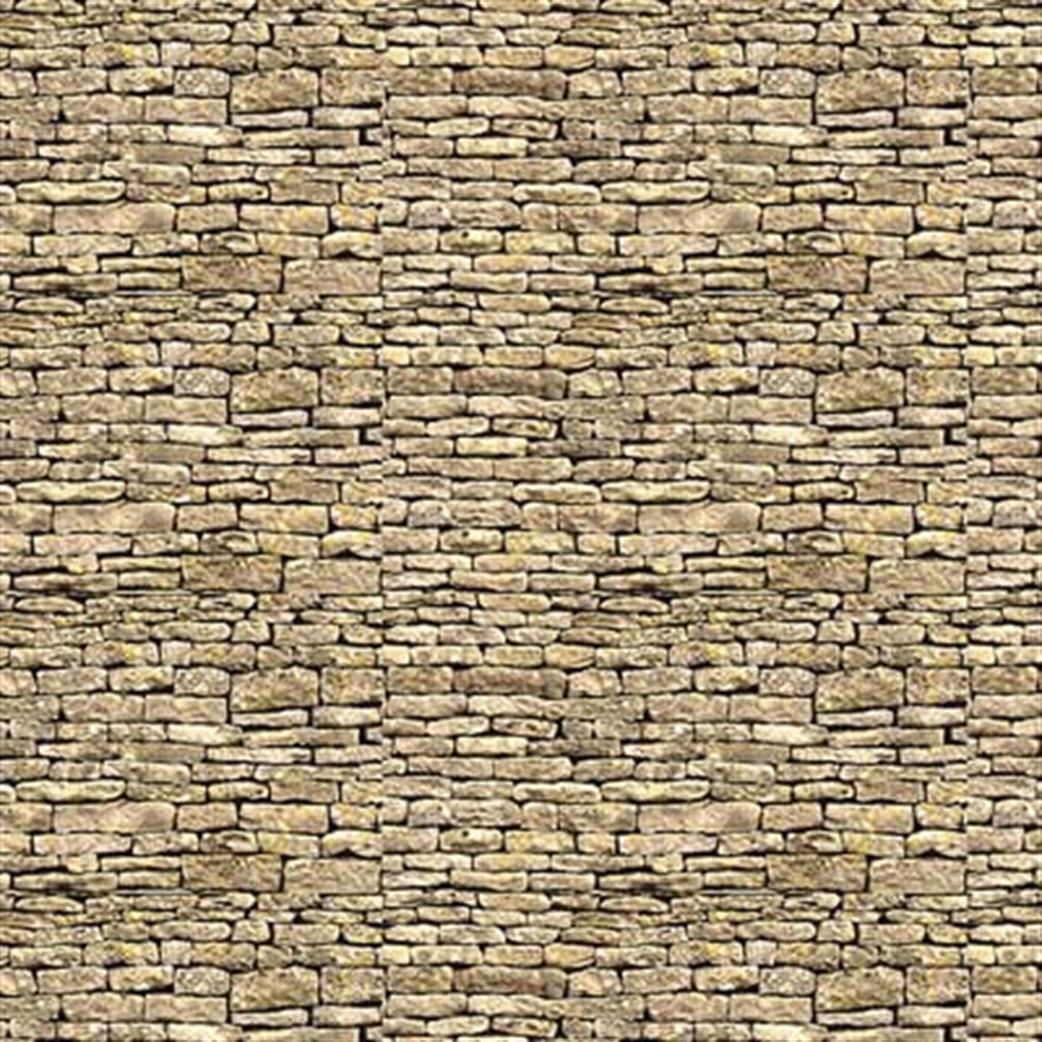 ID Backscenes OO BM029 Yorkshire Dry Stone Backscene Wall Self-Adhesive Brick Paper Sheets
