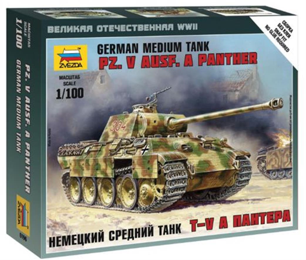 Zvezda 1/100 6196 German Medium Tank PZ. V AUSF. A Panther Kit