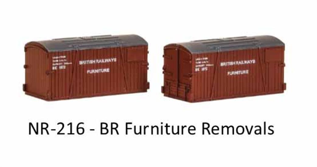 Peco N NR-216 British Railways Furniture Removals Containers pack of 2