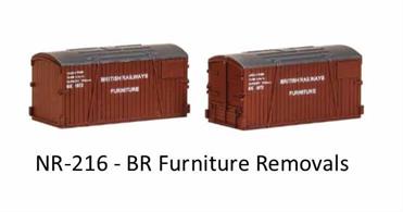 Pack of 2 British Railways furniture removals containers.Furniture removal services were one of many offered by the railways of Britain. The transport of goods and materials by rail was common practice and to become more efficient the railway companies developed a method of containerisation using these types of container.