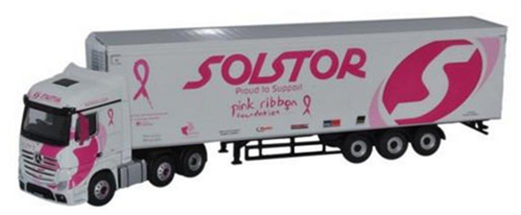 Oxford Diecast 1/76 76MB005 Mercedes Actros SSC Fridge Solstor Pink Ribbon Foundation