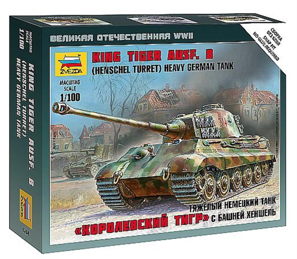 Zvezda 1/100 6204 German King Tiger Ausf B Henschel Turret