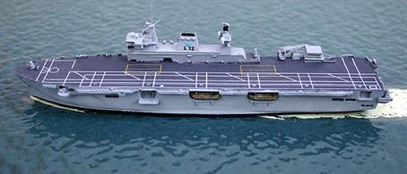 A 1/1250 scale, metal, assembled, painted and finished model of HMS Ocean. Albatros has updated&nbsp; his "as built" model to reflect the changes in the big re-fit and this model is accurate for July 2014 onwards.HMS OCEAN (L12) after modernization 2014. Modernized several times, the last refit took 15 months when better defense systems were installed &nbsp;- primarily Type 997 Artisan 3D Radar. The offensive outfit now included Apache helicopters and from 2015 Wildcat helicopters would be introduced.