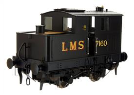 After testing the former GWR 12 the LMS ordered a batch of 4 Sentinel two-speed locomotives for light shunting duties. Delivered in 1930 7160 was the first of these and at nationalisation was based at Sutton Oak shed.Finished in LMS black livery.DCC and Sound Fitted.
