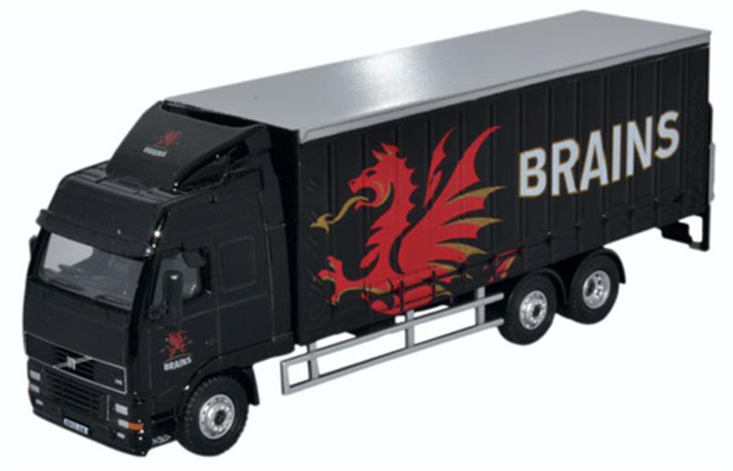 Oxford Diecast 1/76 SP113 Volvo FH Curtainside Lorry Brains