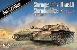 Highly detailed static plastic model 105mm StuH or 75mm StuG buildable Waffle Zimmerit molded on Link &amp; length tracks for easy assembly included 5 different marking options