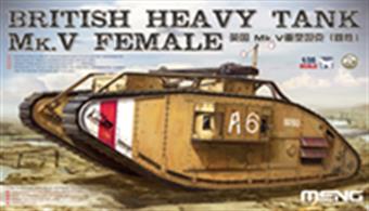 Meng Models TS-020 1/35 Scale World War 1 Mk5 Female British Heavy TankGlue and paints are required