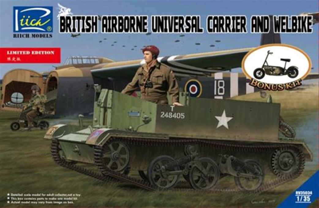 Riich Models 1/35 RV35034 British Airbourne Universal Carrier & Welbike Kit