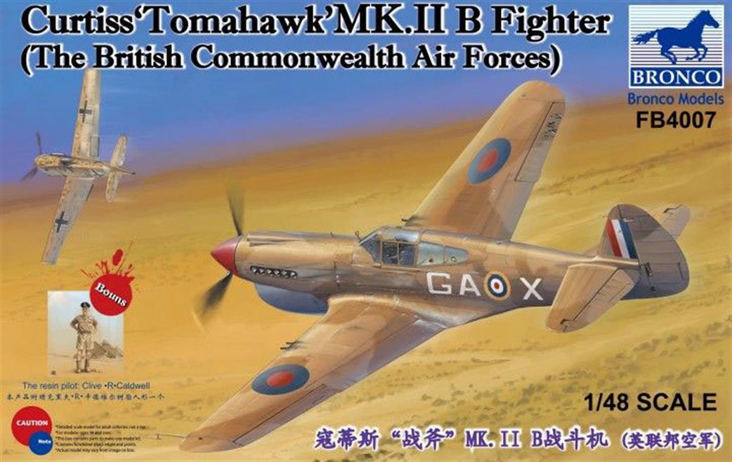 Bronco Models 1/48 FB4009 Curtiss Tomahawk 81-A2 AVG Plastic Kit